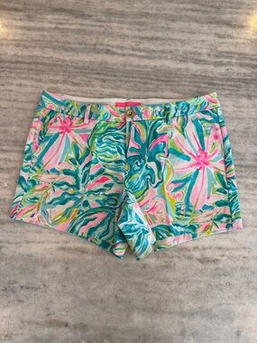 Lilly Pulitzer Callahan One In A Melon Tropical Print Stretch Shorts, Size 10